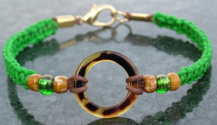 Sweet combination of knotted hemp and traditional jewelry findings come together in June, 2013