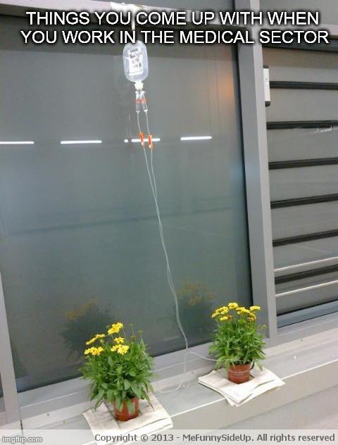 IV bag watering device