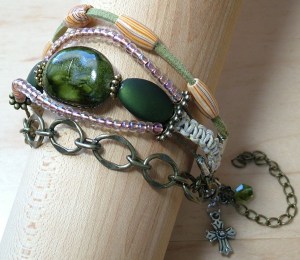 Boho Macramé and Mixed Media Bracelet From Trinity Jewelry by Design