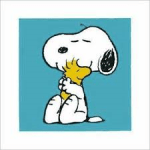 Snoopy hugging Woodstock