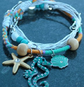 Friendship Necklace or Bracelet with Seahorse Charm