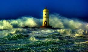 lighthouse in storm