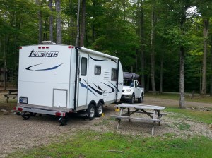 Camplite, Camp Lite, Livin Lite, 16DB, travel trailer, 16 foot trailer, 16 ft travel trailer, Nissan Frontier, camper, trailer camping, aluminum camper, aluminum trailer, Kinzua KOA, Kinzua Dam, Bradford, Bradford PA, Pennsylvania, camping in PA, camping in Pennsylvania