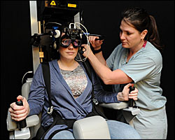 balance-testing rotational chair