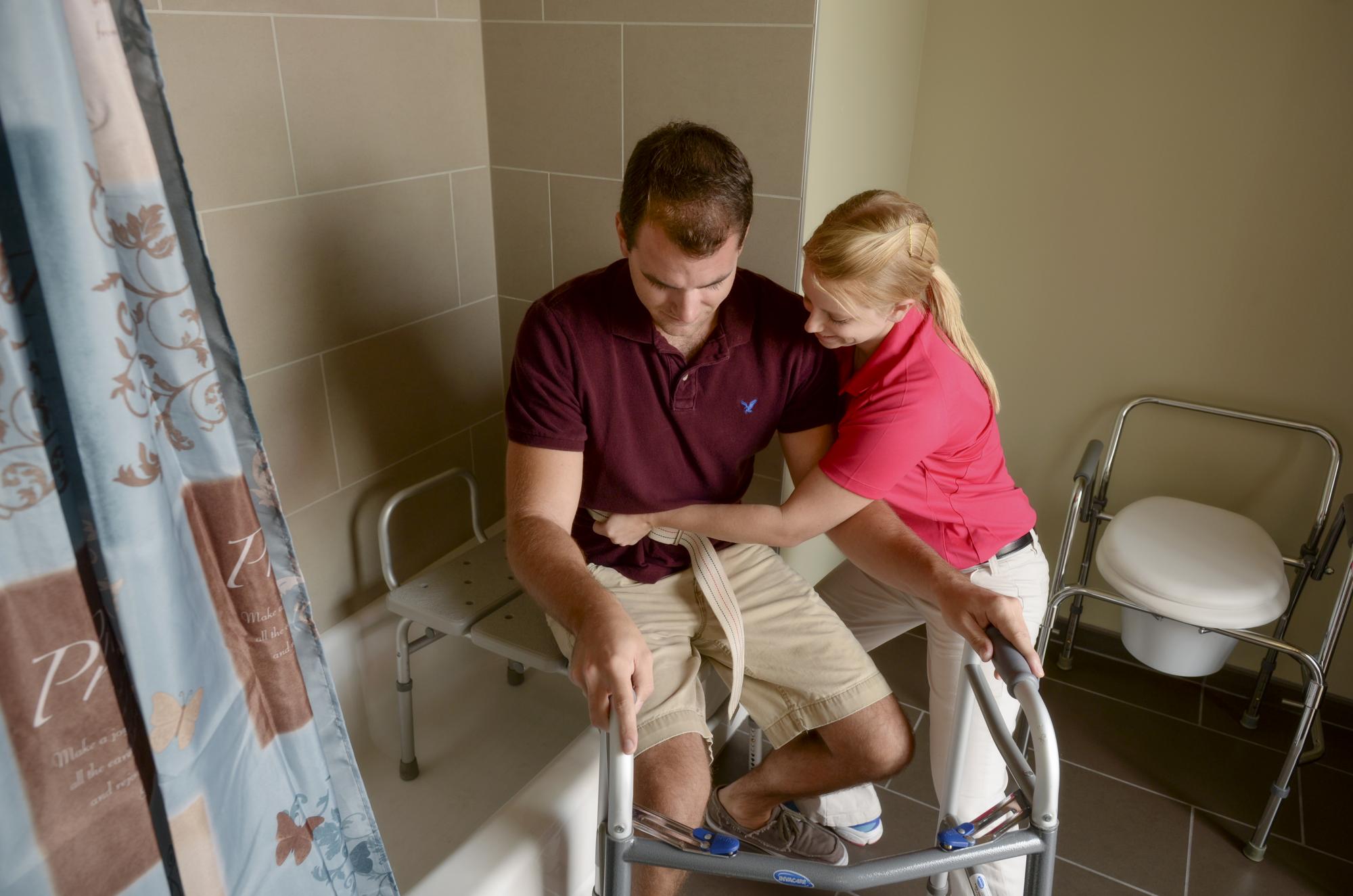 occupational therapy, O.T., home care, home health, assistant, therapist, accessibility, tub transfer, adaptive equipement, Hope Beyond, therapist heal thyself, tub bench, transfer, gait belt, bathroom treatment, therapy