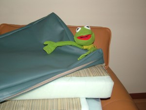 upholstery, learning, sewing, machine, at home, YouTube videos, self-taught, Kermit, RV, cushions